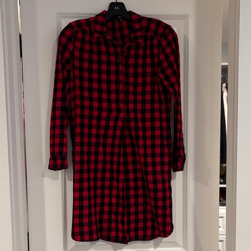 Madewell Buffalo Check Tunic Dress with Pockets